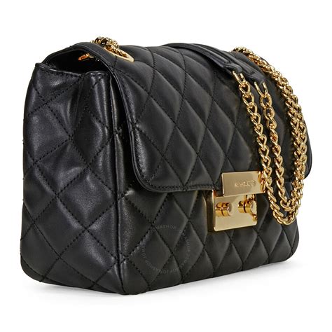 michael kors black leather tote|Michael Kors black quilted handbags.